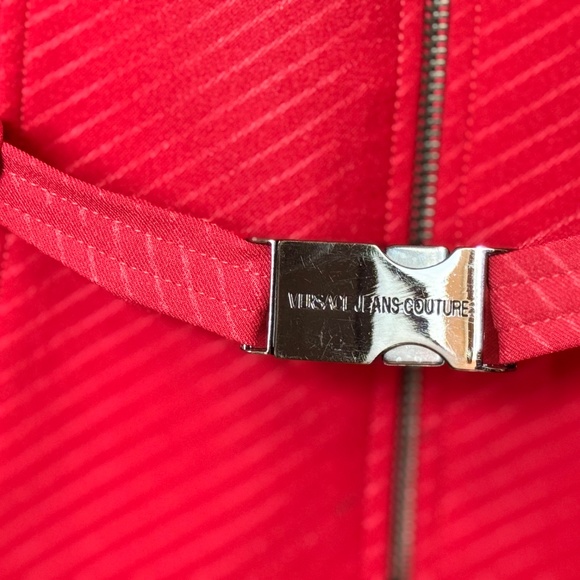 Rare Vintage Versace Jeans Couture Red Jacket Made in Italy – Size IT 42 (US 6) - Picture 2 of 5